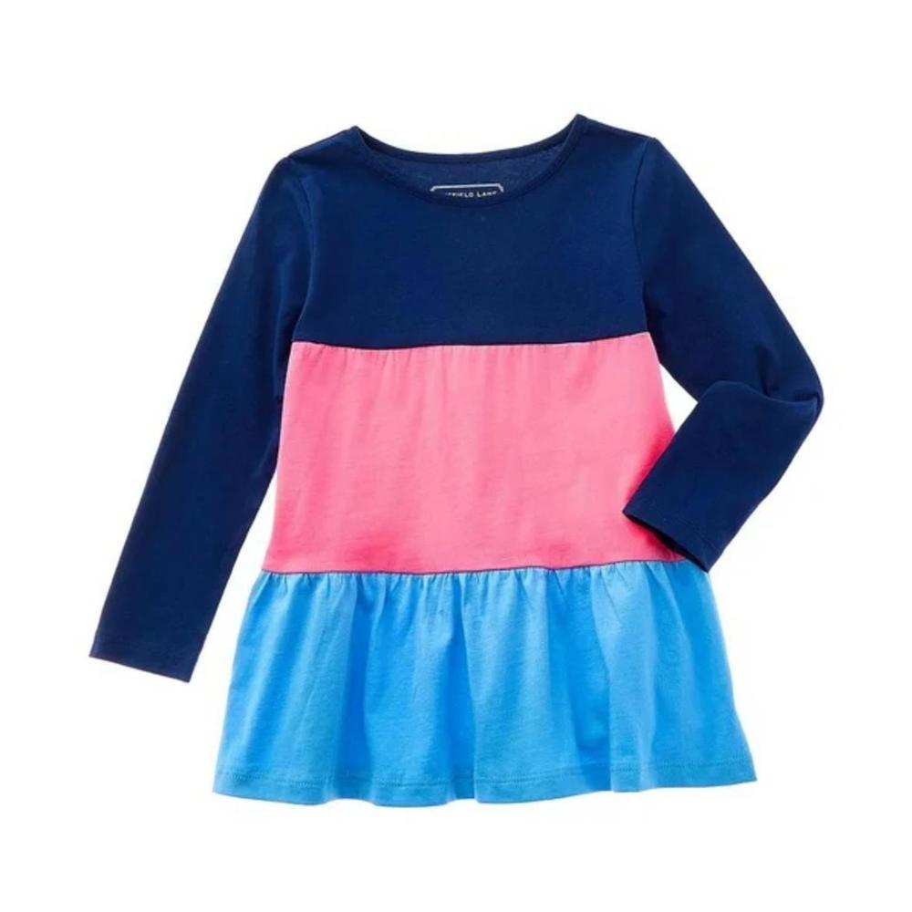 NEW DUFFIELD LANE girl's callie tunic fall top in colorblock